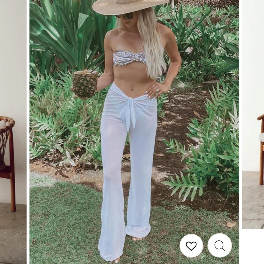 White Mesh Cover Up Pants NWOT